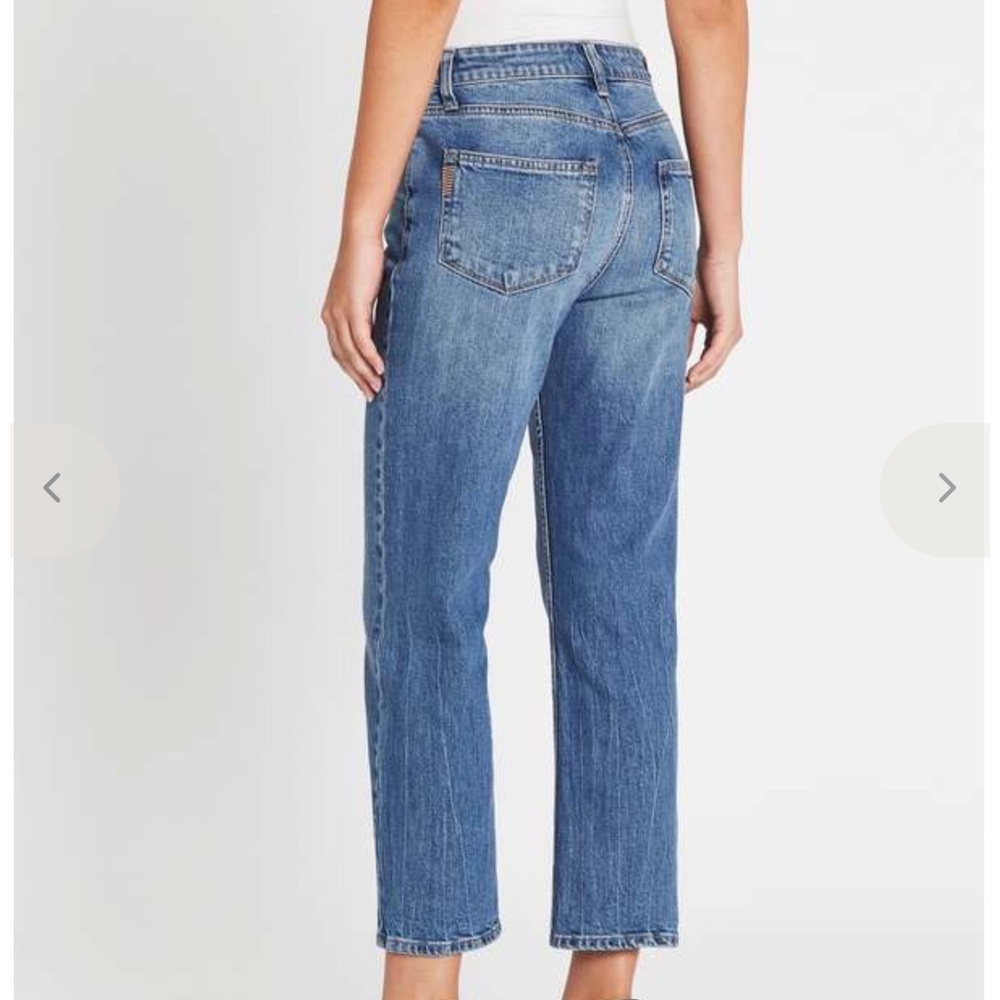 PAIGE Noella Straight Asymmetrical Covered Button Fly Graceland Jeans Women’s 28 - Picture 2 of 15